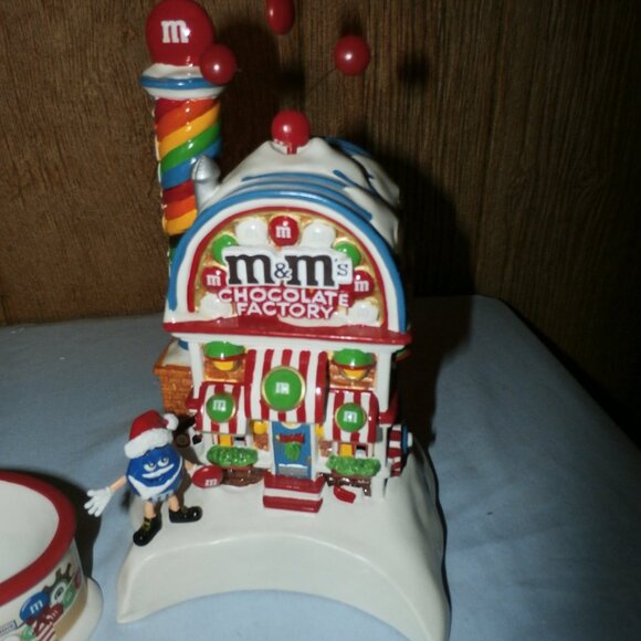VTG Dept 56 M&M's Chocolate Candy Factory Lighted House w/Dish **New w/ Box - Picture 14 of 15
